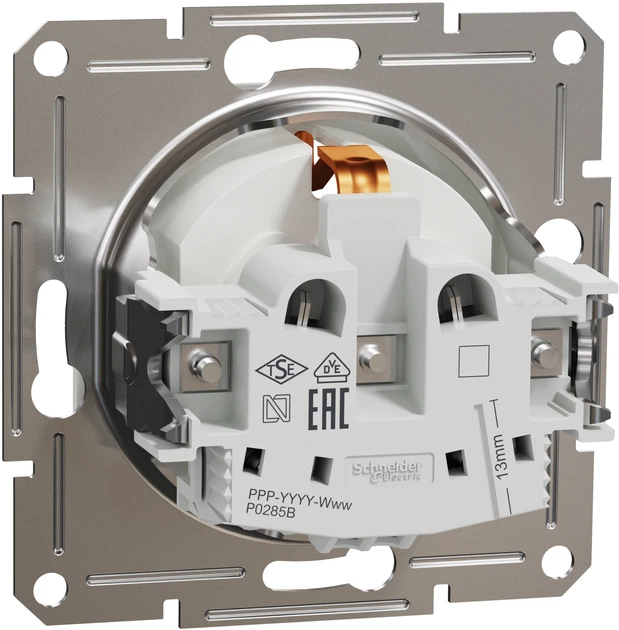 Розетка з заземленням та шторками без рамки Schneider Electric Asfora Білий EPH2970221 - зображення 2