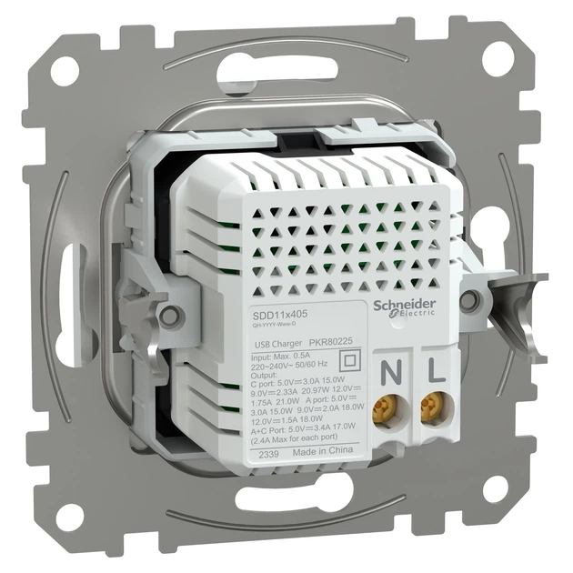 Розетка USB Schneider Electric Electric Sedna Design тип A+C, 3A, 21Вт Білий (SDD111405) - Фото 2 Розетка USB Schneider Electric Electric Sedna Design тип A+C, 3A, 21Вт Білий (SDD111405) - зображення 2