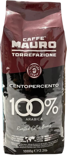 Kawa ziarnista Mauro Centopercento 1 kg (8002530164629) - obraz 1