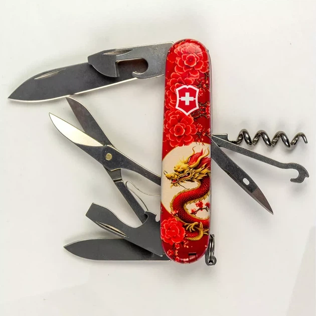 Складаний ніж Victorinox Climber з символом дракона для подарунка й активного відпочинку багатофункціональний - зображення 3