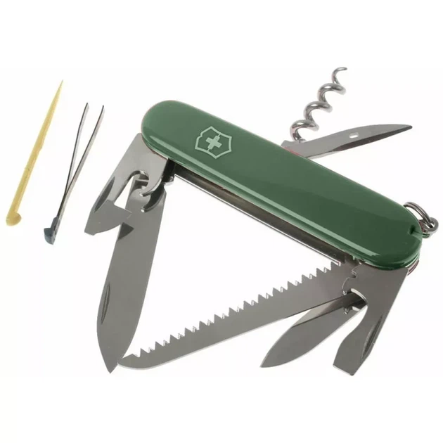 Складаний ніж Victorinox Camper 13 функцій для активного відпочинку та подорожей компактний зелений - зображення 4
