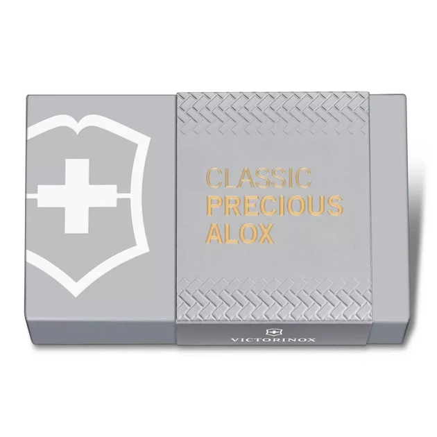 Складной нож Victorinox Classic SD Precious Alox для повседневного использования золотистый рифленый 5 функций - изображение 4