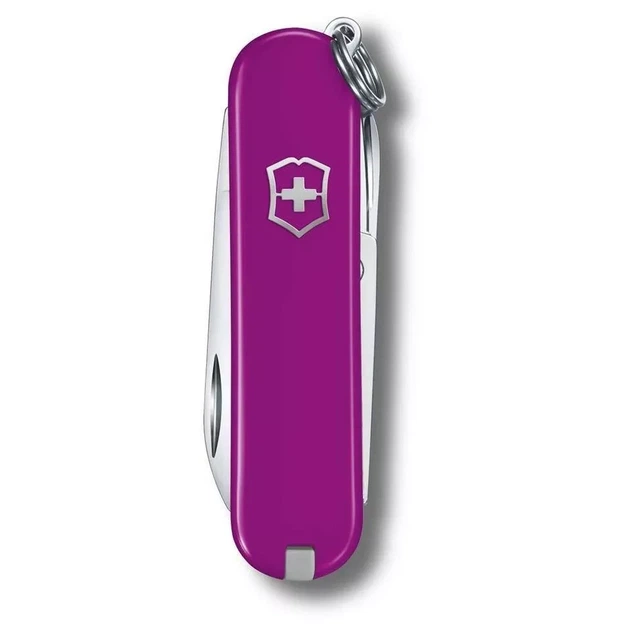 Складной нож Victorinox Classic SD пурпурный для повседневного использования 7 функций компактный аксессуар - изображение 2