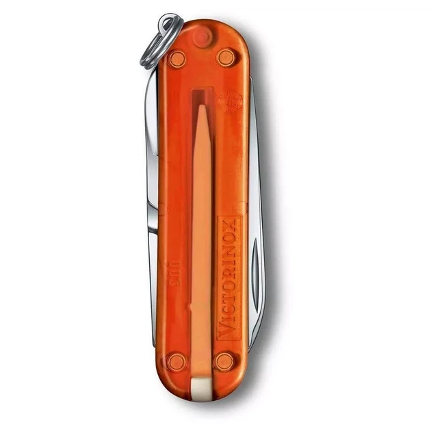 Складаний ніж Victorinox Classic 58 мм багатофункціональний аксесуар для повсякденного використання жовтогарячий - зображення 3