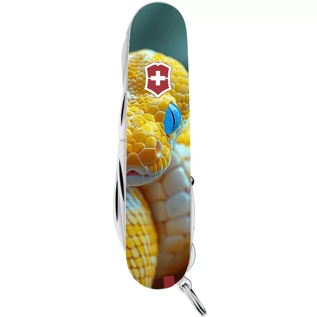 Складаний ніж Victorinox Mountaineer Animal 19 функцій для активного відпочинку та пригод із зображенням змії - зображення 2