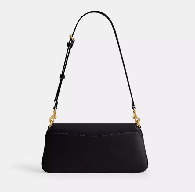 Жіноча шкіряна сумка Coach Jet Shoulder Bag Brass/Black