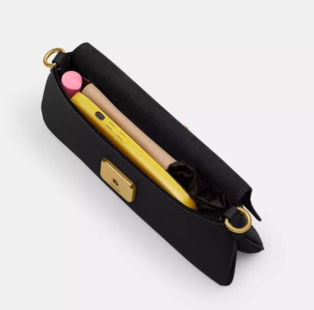 Жіноча шкіряна сумка Coach Jet Shoulder Bag Brass/Black