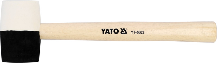 Młotek gumowy YATO 2-warstwowy 58 mm z drewnianą rączką 580 g 340 mm (YT-4603) - obraz 2