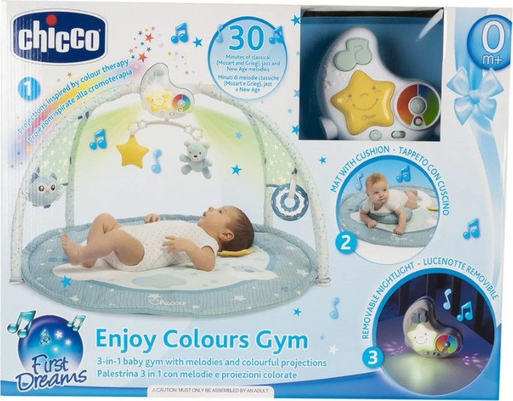 Mata edukacyjna z melodiami i projektorom Chicco First Dreams Enjoy Colours 3 w 1 Niebieska (8058664112548) - obraz 14