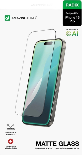 Захисне скло AMAZINGthing Radix Matte Glass для Apple iPhone 16 Pro Transparent (4896238000884) - зображення 4