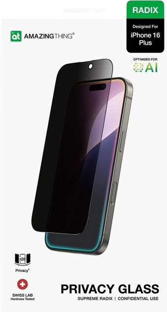 Szkło hartowane AMAZINGthing Radix Privacy Glass do Apple iPhone 16 Plus Transparent (4896238000938) - obraz 4