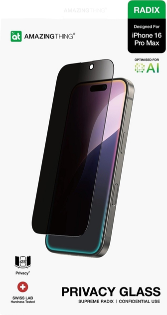 Захисне скло AMAZINGthing Radix Privacy Glass для Apple iPhone 16 Pro Max Transparent (4896238000914) - зображення 4
