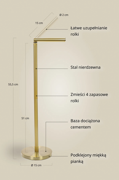 Stojak na papier toaletowy Nuxio Lokia (5902973461541) - obraz 8