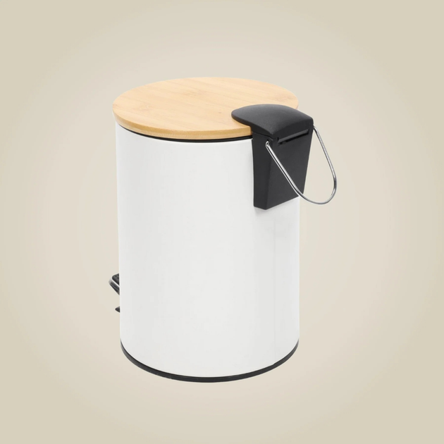 Кошик для ванної кімнати Nuxio Zetru з бамбуком 3L Білий (5902973461589) - зображення 8