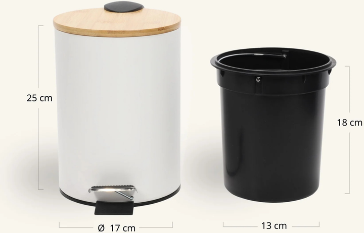 Кошик для ванної кімнати Nuxio Zetru з бамбуком 3L Білий (5902973461589) - зображення 12