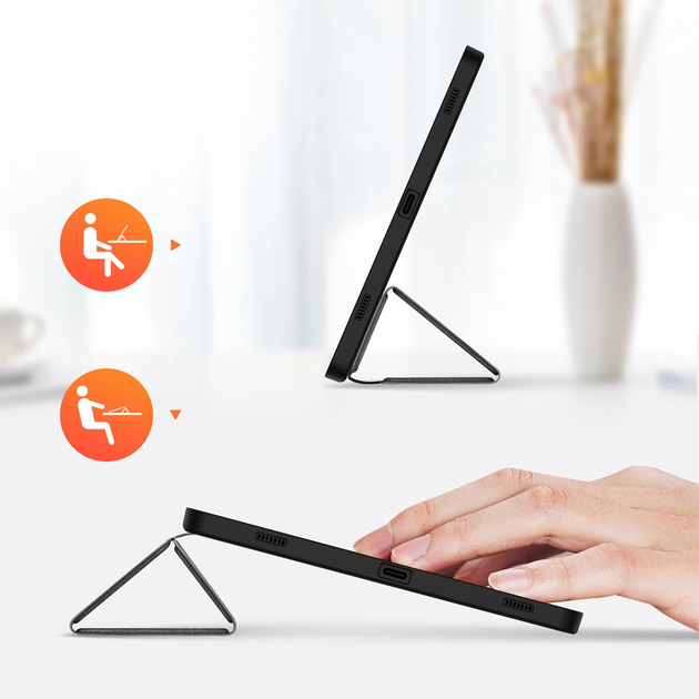 Обкладинка DUX Ducis Domo для Samsung Galaxy Tab S9 FE з функцією Smart Sleep та підставки Black (6934913024546) - зображення 4