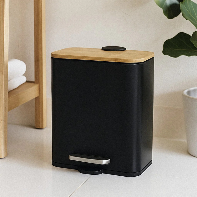Кошик для ванної кімнати Nuxio Zetru вузький 5L Чорний (5902973461619) - зображення 16