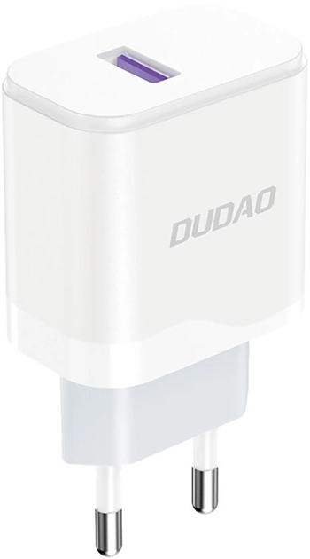 Мережевий зарядний пристрій Dudao A20EU USB-A 18W  + кабель USB-A - micro USB White (6976625332014) - зображення 2