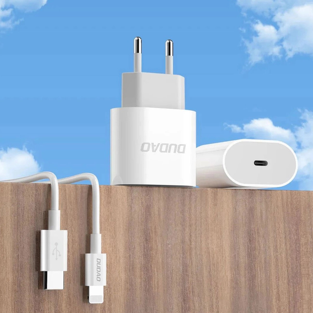 Ładowarka sieciowa Dudao A14EUC USB-C PD 20W + kabel USB-C - USB-C White (6976625332984) - obraz 6