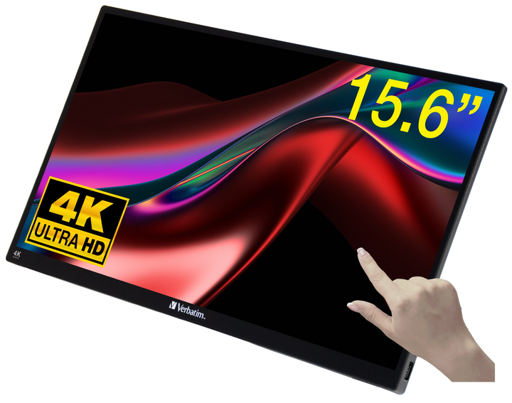 Монітор портативний сенсорний 15.6" Verbatim PMT-15 4K IPS 60 Гц (101957219) - Уцінка - Фото 2 Монітор портативний сенсорний 15.6" Verbatim PMT-15 4K IPS 60 Гц (101957219) - Уцінка - зображення 2