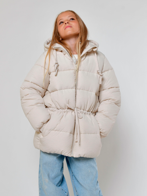 Детская зимняя куртка для девочки X-Woyz DT-8368-3 128 см Молочная (2000002510246) - Фото 1 Детская зимняя куртка для девочки X-Woyz DT-8368-3 128 см Молочная (2000002510246) - изображение 1