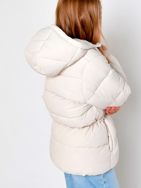 Детская зимняя куртка для девочки X-Woyz DT-8368-3 128 см Молочная (2000002510246) - Фото 2 Детская зимняя куртка для девочки X-Woyz DT-8368-3 128 см Молочная (2000002510246) - изображение 2
