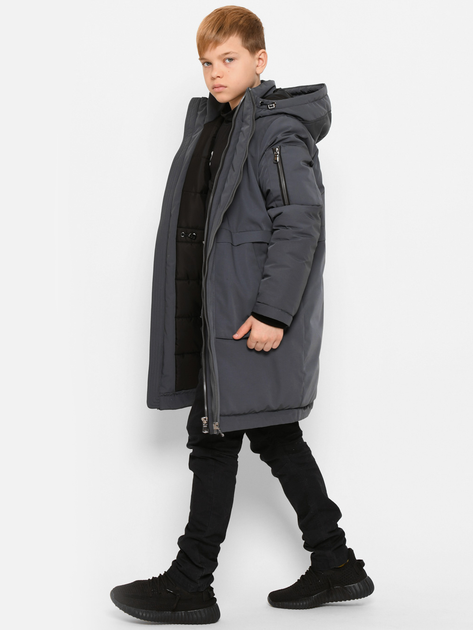 Детское зимнее пальто для мальчика X-Woyz DT-8337-29 116 см Графитовое (2000002414100) - изображение 5
