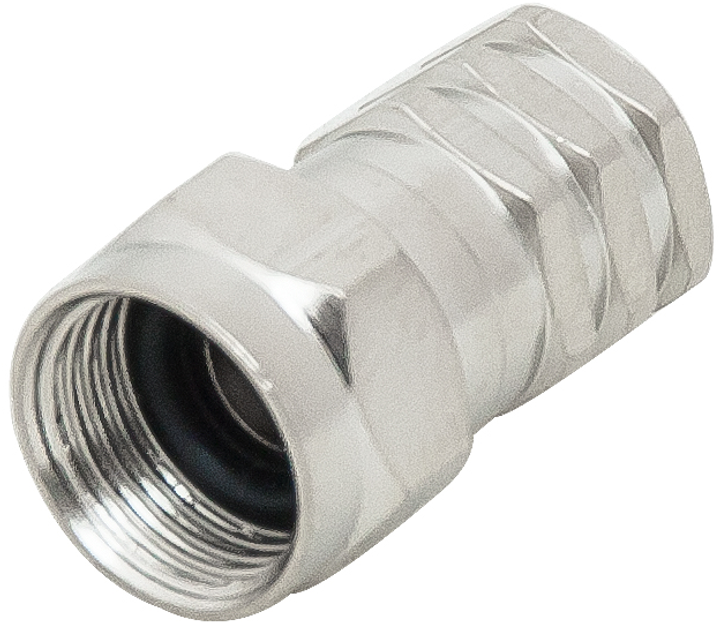 Zestaw wtyczek SAT "F" RG6 zaciskane z uszczelką Cu F-M06 100 szt (5900804105114) - obraz 1
