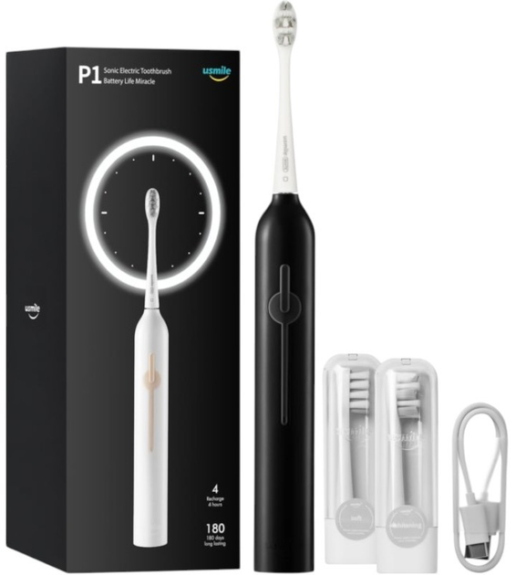Електрична зубна щітка Usmile P1 Чорна + Brush Head - зображення 1