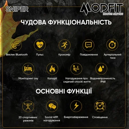 Наручний годинник Modfit Sniper All Black 36 мм. - Фото 3 Наручний годинник Modfit Sniper All Black 36 мм. - изображение 3
