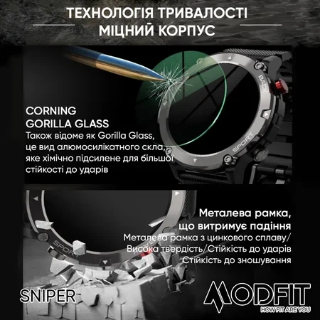 Наручний годинник Modfit Sniper All Black 36 мм. - Фото 7 Наручний годинник Modfit Sniper All Black 36 мм. - изображение 7