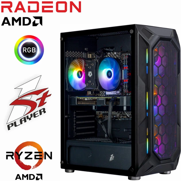 Компьютер 1stPlayer Ryzen 7 7800X3D / RX 5700 XT 8ГБ / 64ГБ DDR5