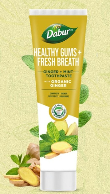 Зубна паста Dabur Herbal Healthy Gums + Fresh Breath з імбиром та м'ятою 100 мл (5022496019989) - зображення 2