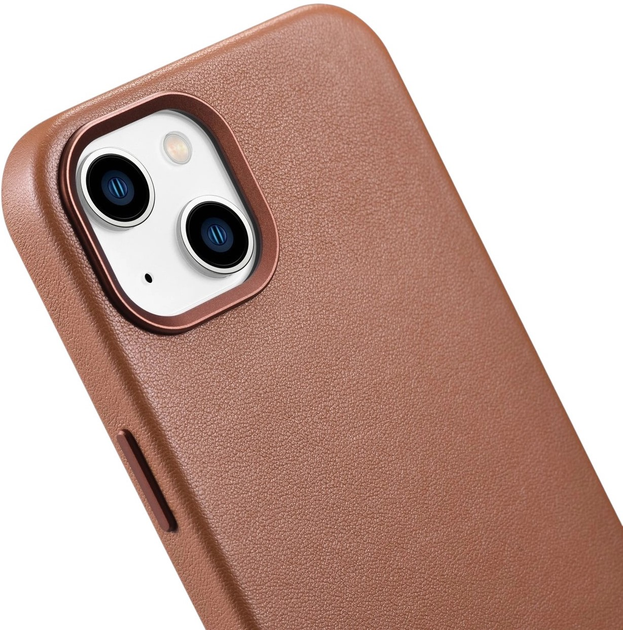 Панель iCarer Real Cowhide Premium Leather Magsafe для Apple iPhone 14 Brown (WMI14220705-BN) - зображення 8