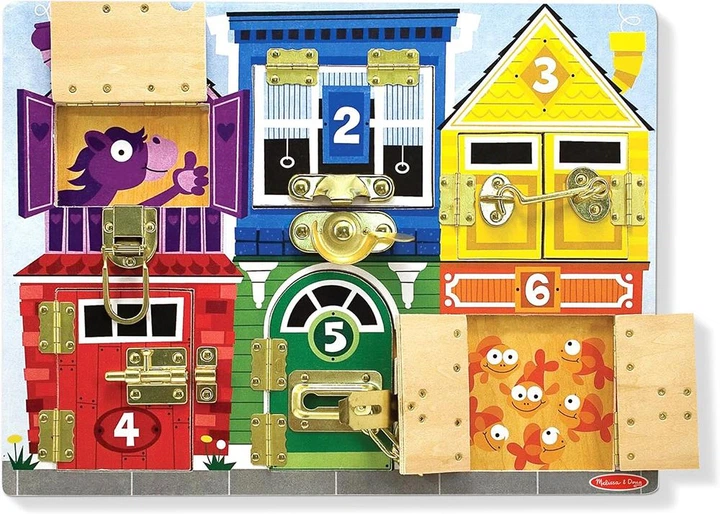 Drewniana tablica Melissa & Doug z zasuwkami (SM93406/6075185) (681147006140) - obraz 2