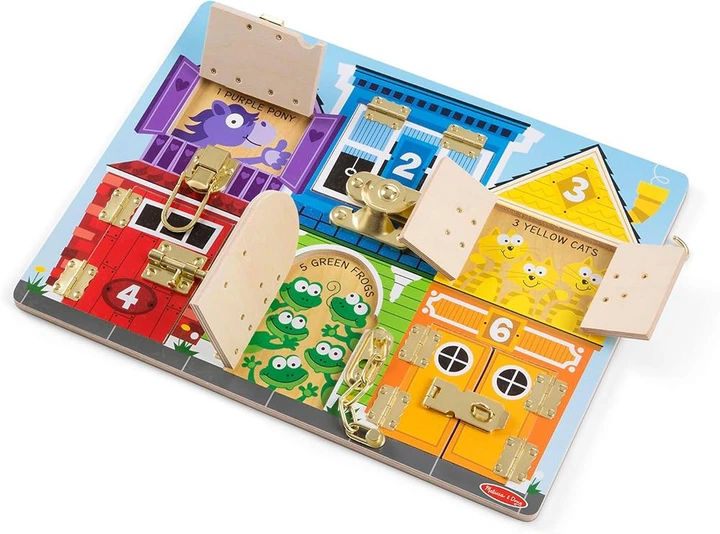 Drewniana tablica Melissa & Doug z zasuwkami (SM93406/6075185) (681147006140) - obraz 3
