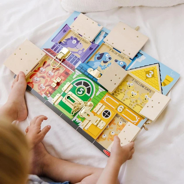 Drewniana tablica Melissa & Doug z zasuwkami (SM93406/6075185) (681147006140) - obraz 6