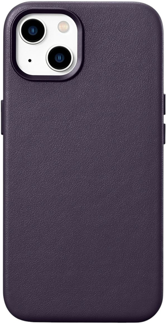 Панель iCarer Real Cowhide Premium Leather Magsafe для Apple iPhone 14 Dark Purple (WMI14220705-DP) - зображення 1