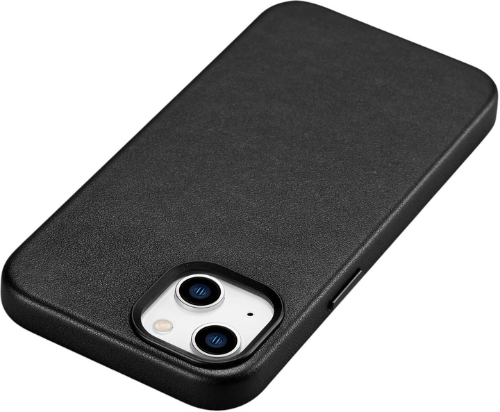 Панель iCarer Real Cowhide Premium Leather Magsafe для Apple iPhone 14 Black (WMI14220705-BK) - зображення 6