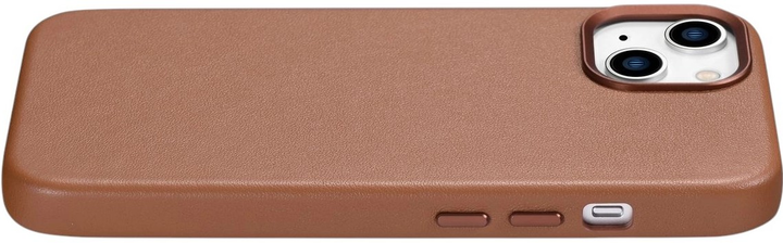 Etui iCarer Real Cowhide Premium Leather Magsafe do Apple iPhone 14 Plus Brown (WMI14220707-BN) - obraz 7