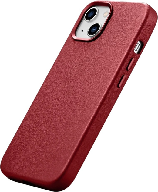 Панель iCarer Real Cowhide Premium Leather Magsafe для Apple iPhone 14 Plus Red (WMI14220707-RD) - зображення 5