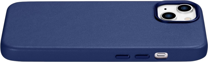 Панель iCarer Real Cowhide Premium Leather Magsafe для Apple iPhone 14 Plus Blue (WMI14220707-BN) - зображення 7