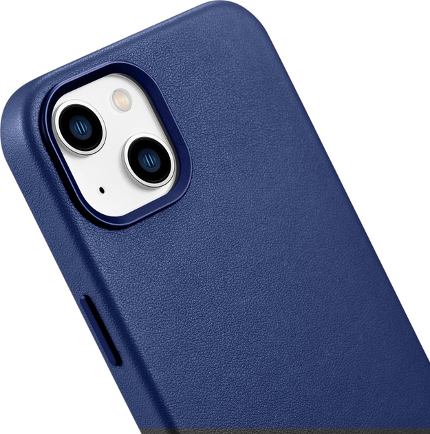 Панель iCarer Real Cowhide Premium Leather Magsafe для Apple iPhone 14 Plus Blue (WMI14220707-BN) - зображення 8