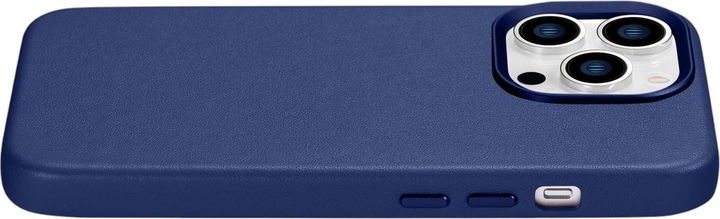 Панель iCarer Real Cowhide Premium Leather Magsafe для Apple iPhone 14 Pro Max Blue (WMI14220708-BU) - зображення 7