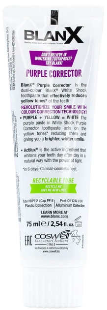 Pasta do zębów BlanX White Shock Purple Corrector wybielająca 75 ml (8017331096277) - obraz 11