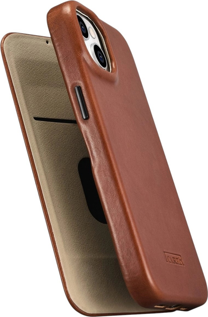 Чохол-книжка iCarer Curved Edge Oil Wax Real Leather Folio Case для Apple iPhone 14 Plus Retro Brown (AKI14220707-BN) - зображення 8