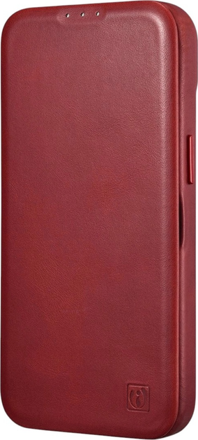 Чохол-книжка iCarer Curved Edge Oil Wax Real Leather Folio Case для Apple iPhone 14 Plus Red (AKI14220707-RD) - зображення 5