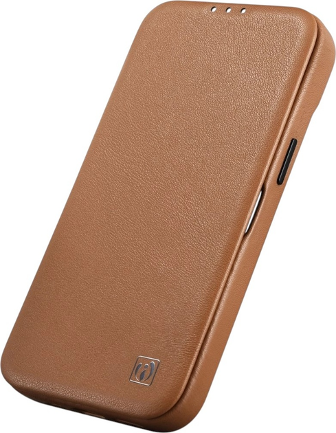 Чохол-книжка iCarer Curved Edge Real Cowhide Premium Leather Folio Case для Apple iPhone 14 Plus Brown (WMI14220715-BN) - зображення 6