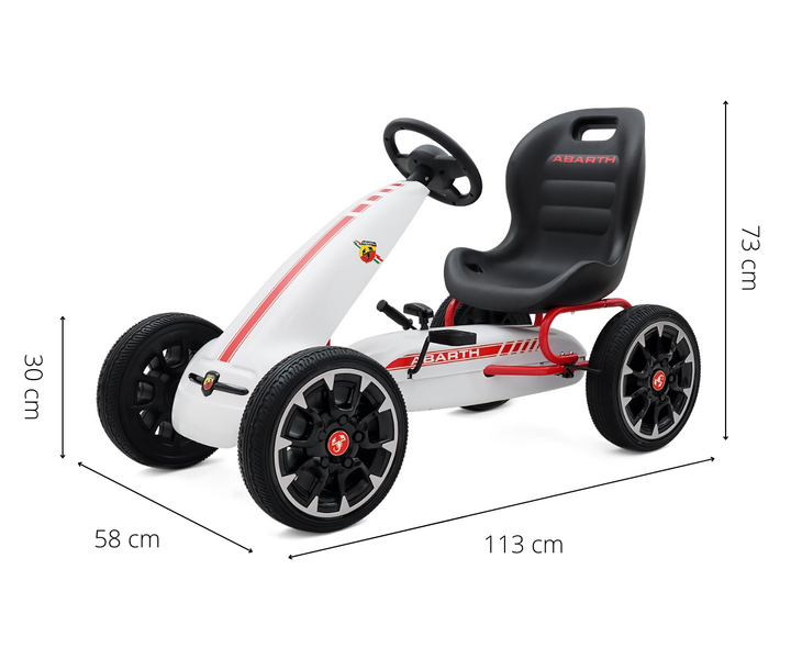 Gokart na pedały Milly Mally Abarth White 3172 (5901761125795) - obraz 8