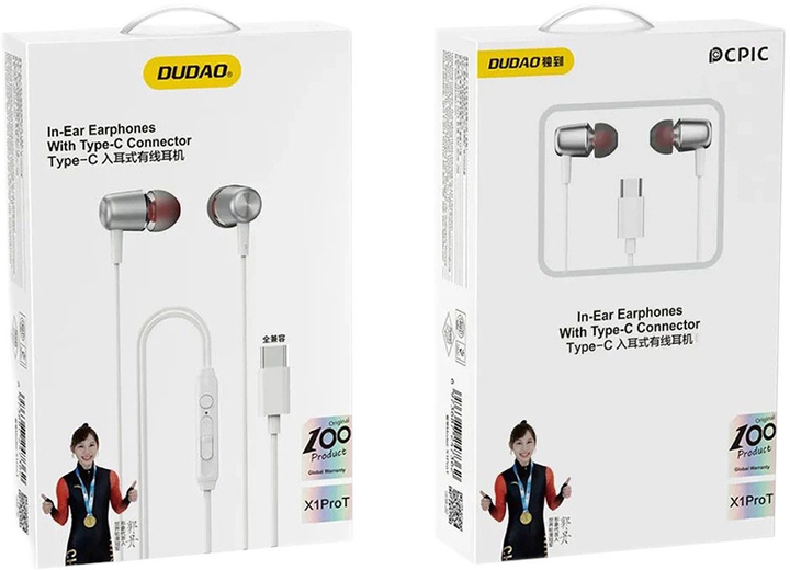 Навушники Dudao X1PROT In-Ear USB-C White (6973687247355) - зображення 2